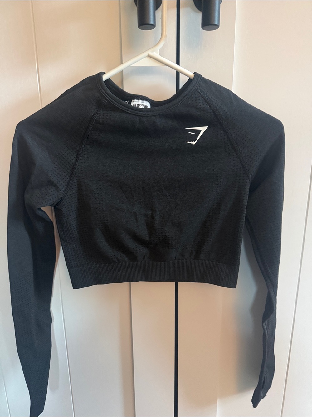 Gymshark Black Seamless Long Sleeve Crop Top